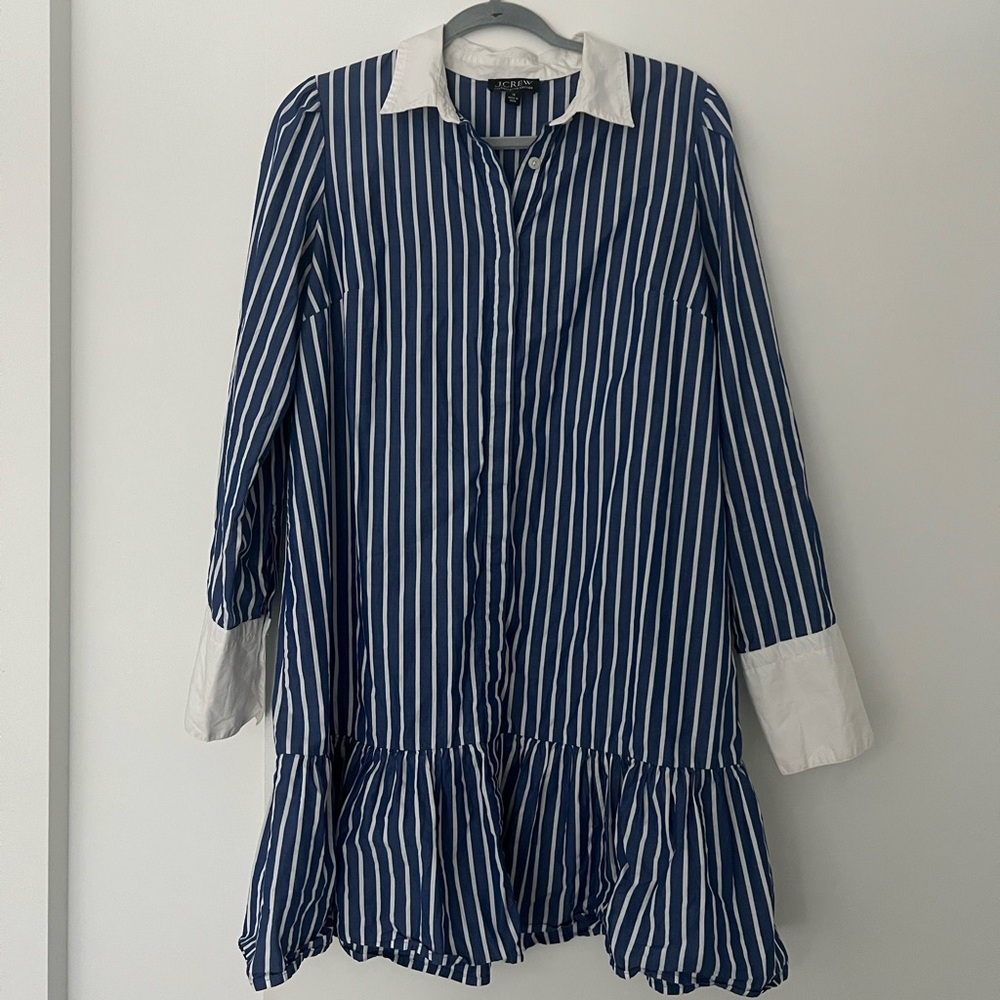 J. Crew Regenerative Cotton Blue and White Button-Up